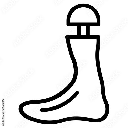 A scalable line icon of prosthetic leg 