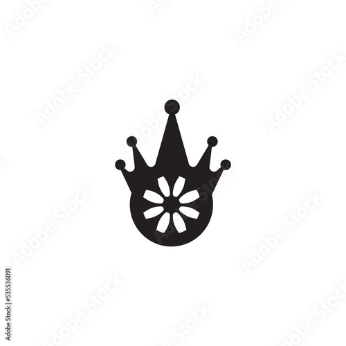 king wheel logo illustration crown vector design