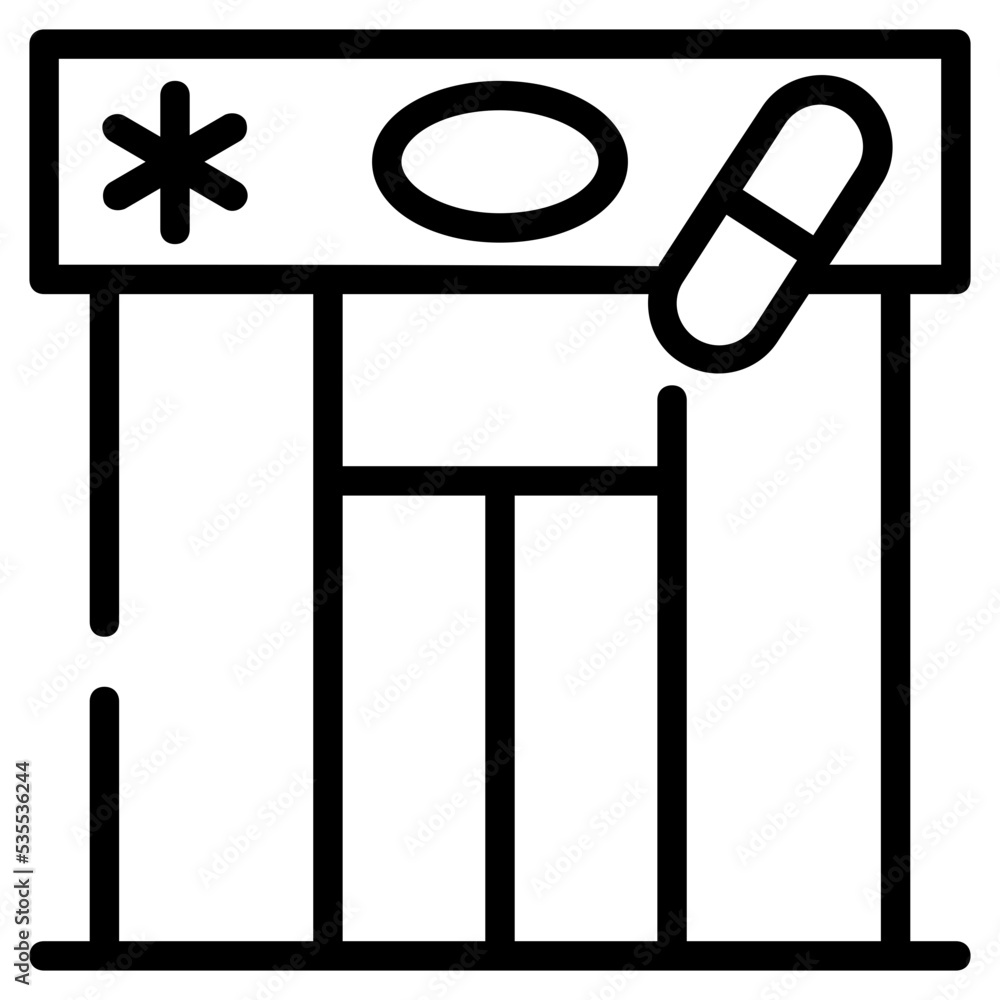 Premium outline icon of hospital lift Premium outline icon of hospital lift