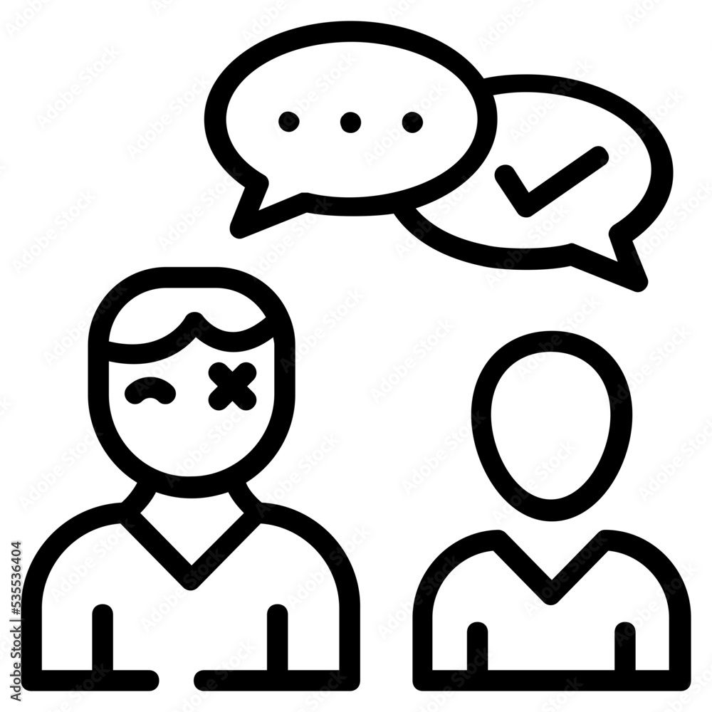 An outline icon of speech impairment An outline icon of speech impairment