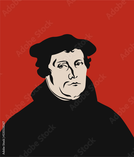 reformation day, portrait of martin luther vector image photo