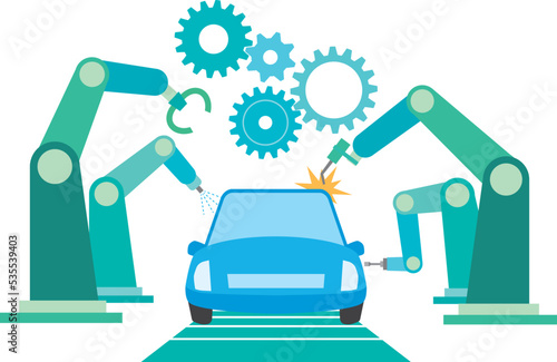 自動車製造ラインのイメージイラスト