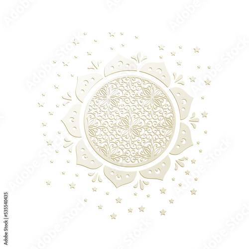 ornamental sun, vector illustration 