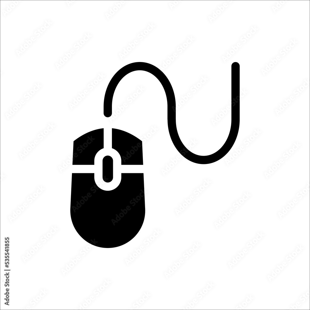 Mouse icon vector illustration on white background Mouse icon vector illustration on white background