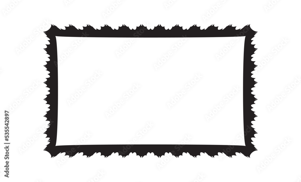 Empty stamp, retro photo frame vector illustration. Vintage black frame on white background. Border design to use in photo mockup, email, newsletter business communication projects.
