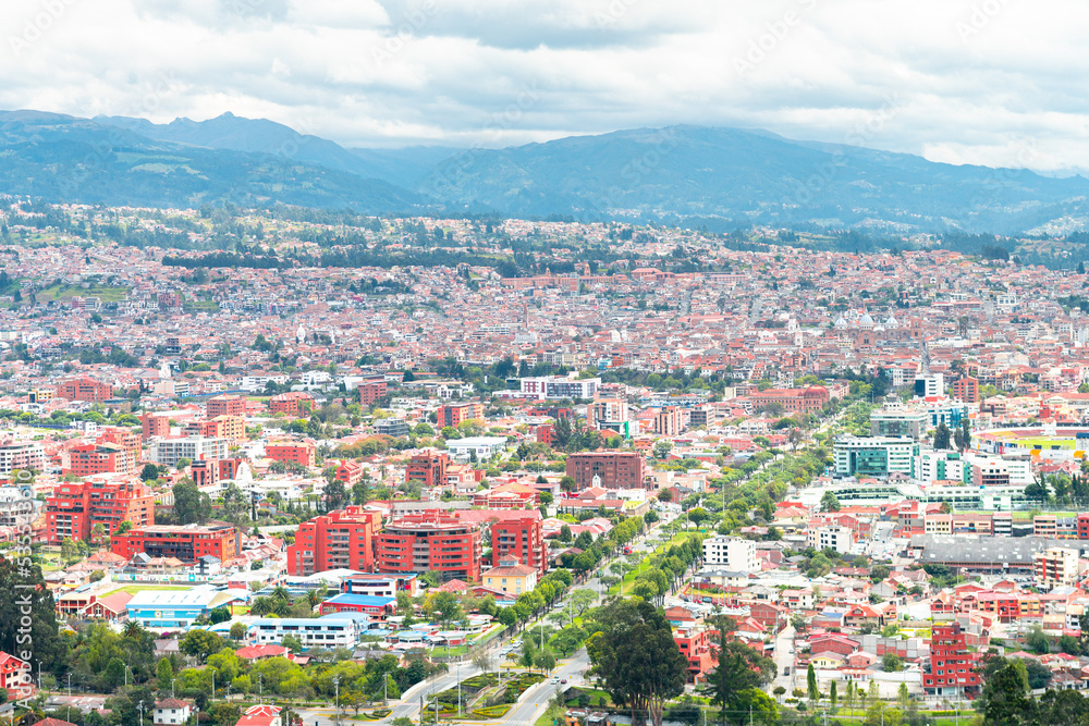 panoramic view of cuenca city, ecuador
