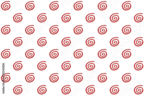 Red spiral pattern background, Red and white background.