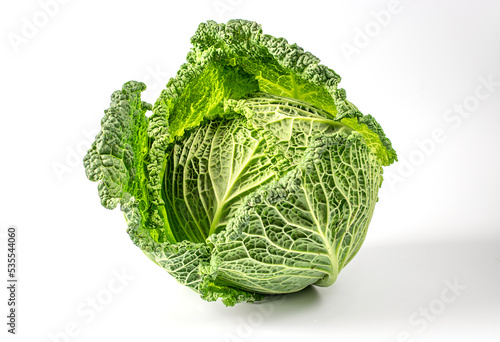 Savoy cabbage isolated on white background, Closeup