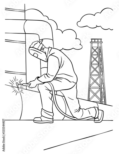 Welder Coloring Page for Kids