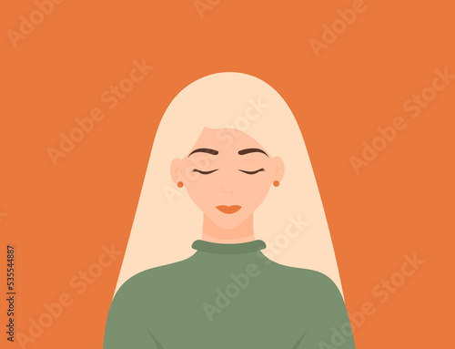 Young beautiful woman with long hair