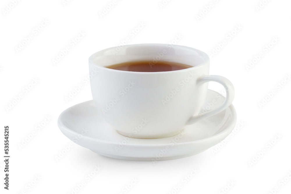 White cup with coffee isolated White cup with coffee isolated