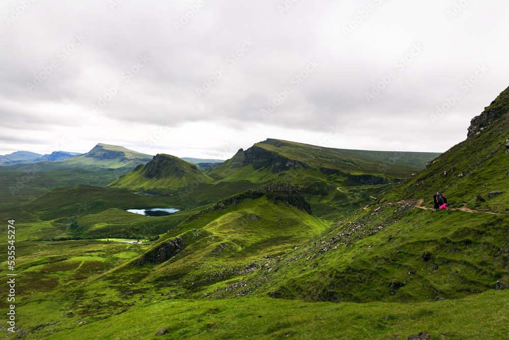 Beautiful image of spectacular scenery of the Quiraing on the Isle of Skye