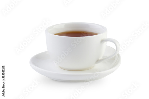 White cup with coffee isolated