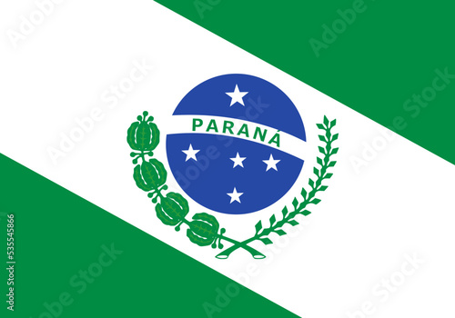 Parana Flag, state of Brazil. Vector Illustration. photo