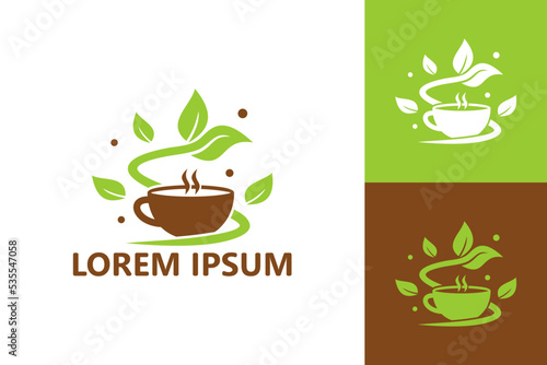 Wallpaper Mural Hot leaf drink logo template design vector Torontodigital.ca