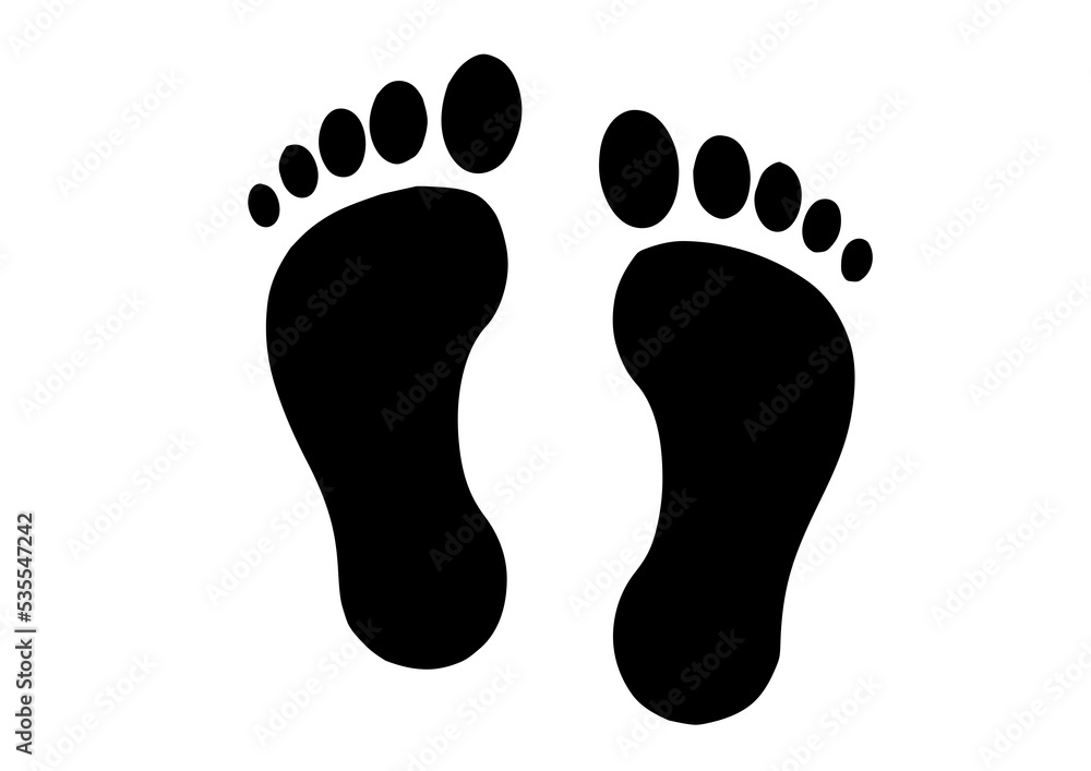 foot prints on white foot prints on white