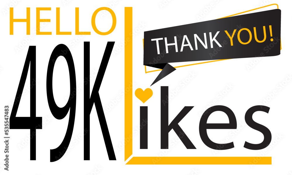 Thanks 49k Design likes. Celebrating 49000 or forty nine thousand likes. Vector illustration. Thanks 49k Design likes. Celebrating 49000 or forty nine thousand likes. Vector illustration.