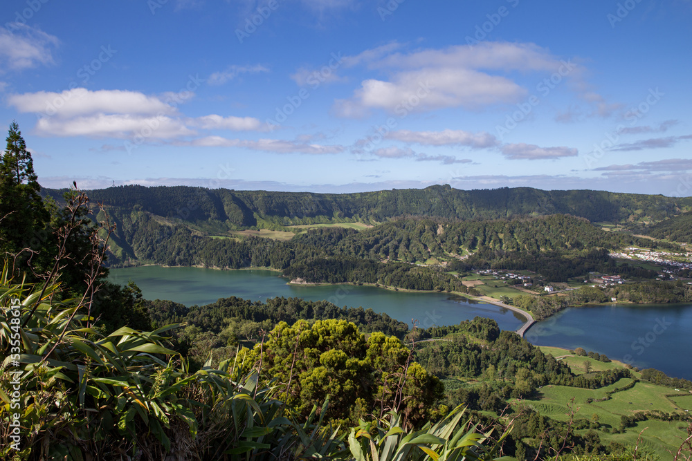 aerial view of Sete Cidade Lagoon, Azores aerial view of Sete Cidade Lagoon, Azores
