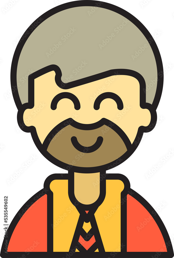 beard man character avatar illustration