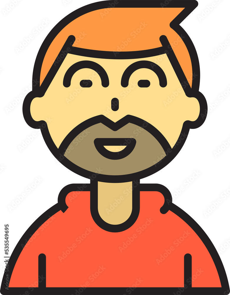 Obraz premium beard man character avatar illustration