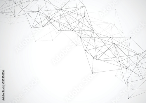 Abstract connecting dots and lines. Connection science background. Vector illustration