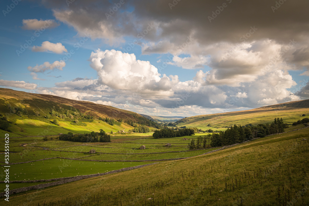 An autumnal HDR image of Littondale in North Yorkshire from Hesle Bergh above Halton Gill, England