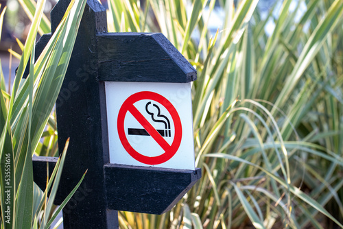 No smoking sign in the parki area photo