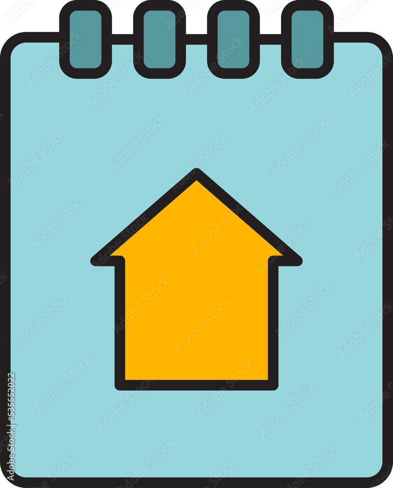 notepad and home icon notepad and home icon