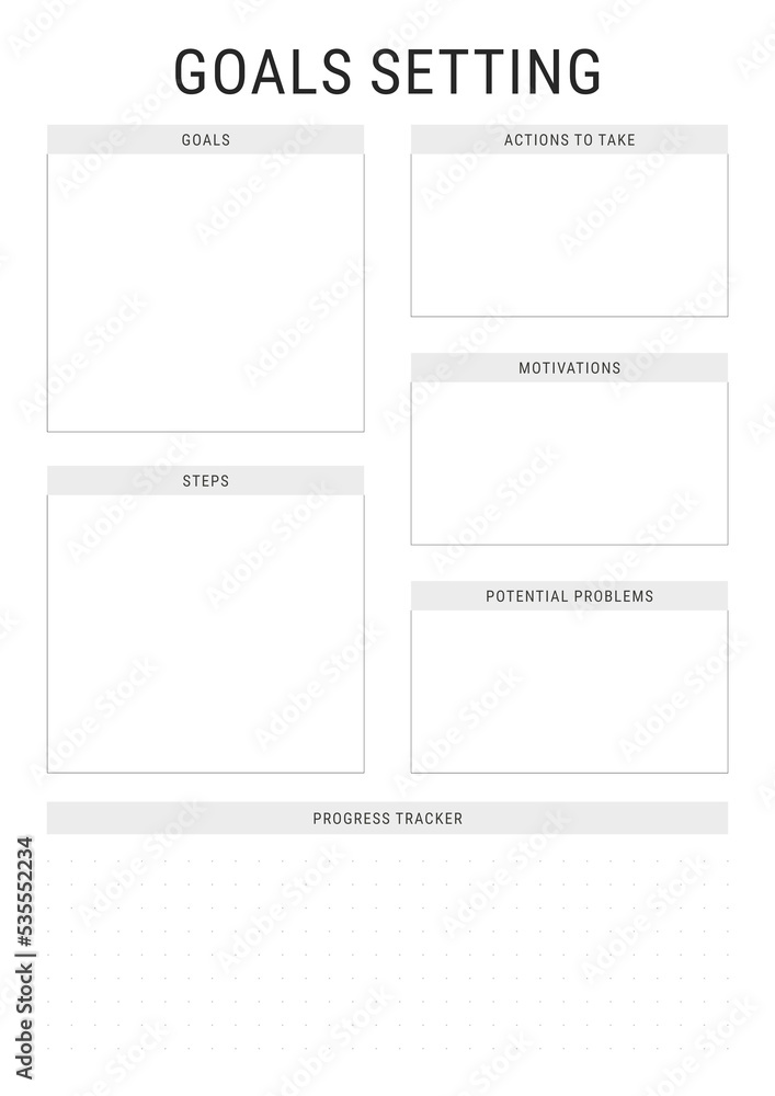 Goals Setting Template Design Goals Setting Template Design
