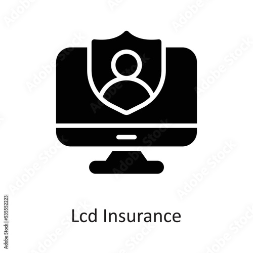 Lcd Insurance Solid Vector Icon Design illustration on White background. EPS 10 File 