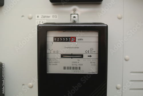 Zählerstand auf dem Stromzähler, Nahaufname