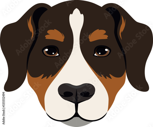 Sennenhund face icon. Swiss mountain dog head