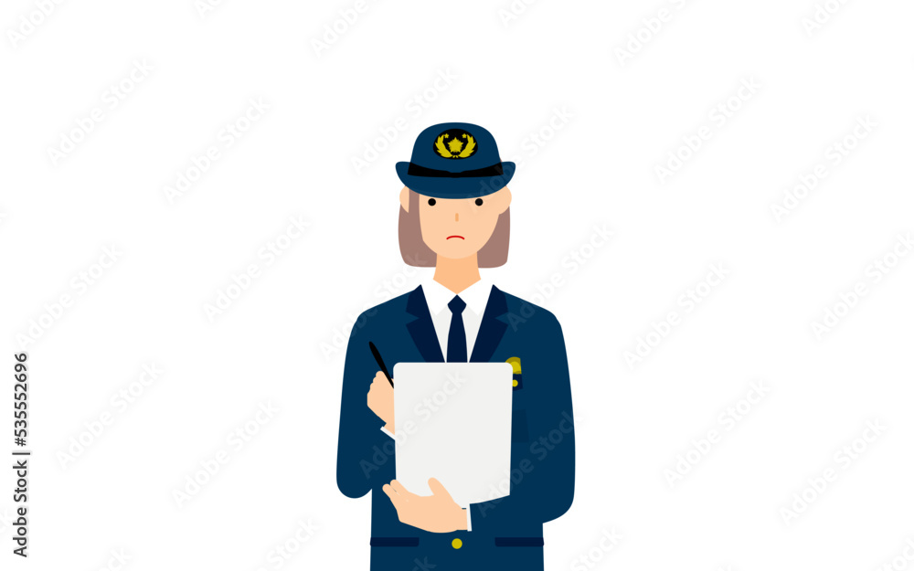 若い女性警官のポーズ、取り締まり 若い女性警官のポーズ、取り締まり