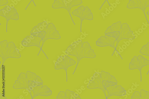 Ginkgo Biloba leaves pattern vector illustration