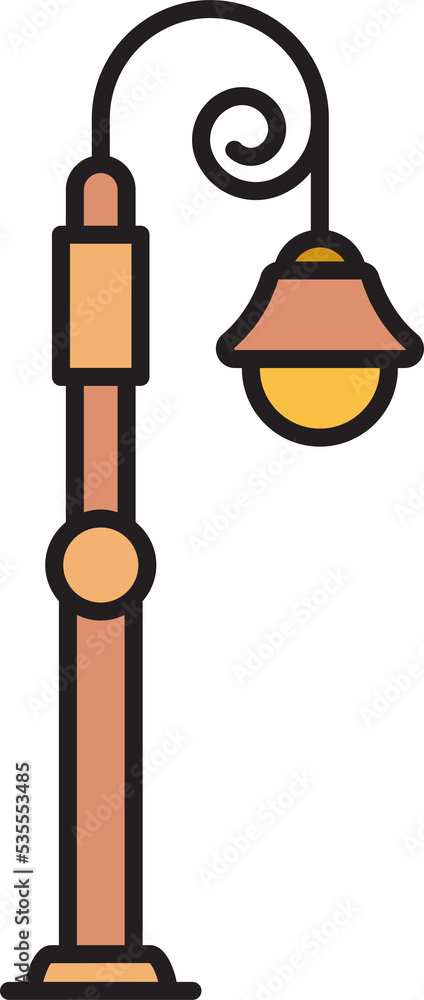 street lamp pole icon illustration