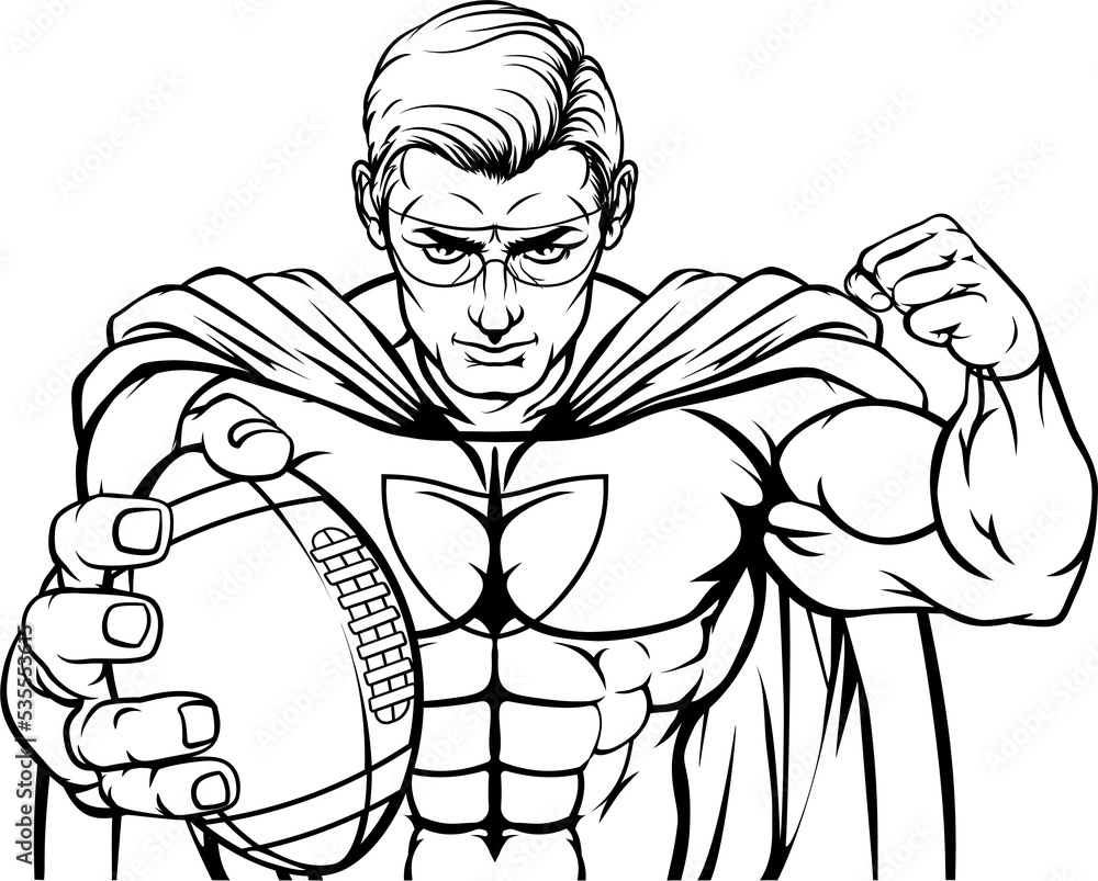 custom made wallpaper toronto digitalSuperhero Holding Football Ball Sports Mascot