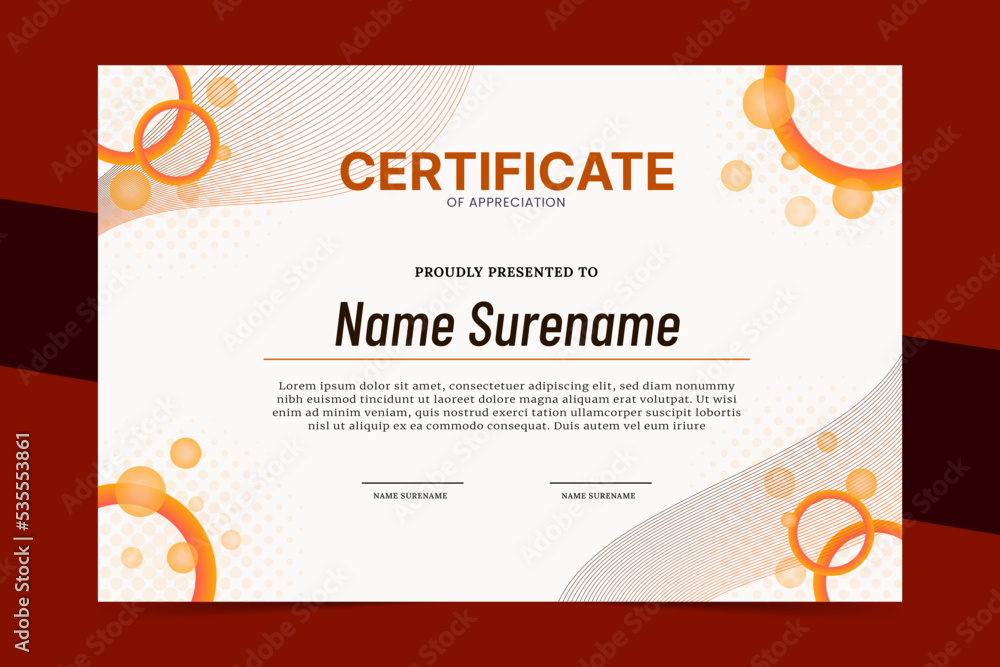 Gradient Certificate Template for your business award