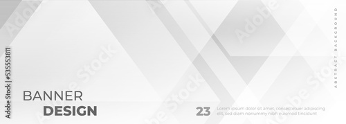 Soft gray abstract modern banner design. White wide geometric abstract background. Vector illustration