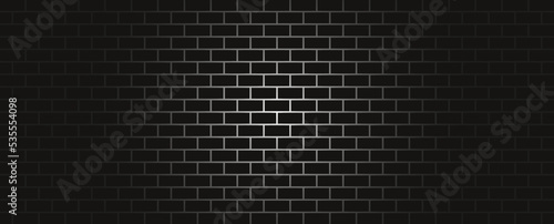Brick wall vector background with light spot. Seamless pattern. Vector illustration eps10