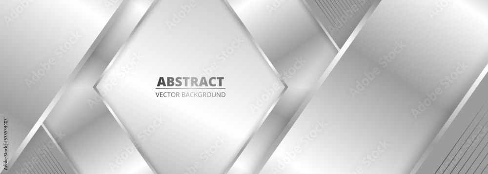 Silver luxury wide abstract background with metallic gradient lines ...