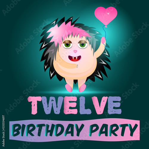 Hedgehog card birthday party on twelve years