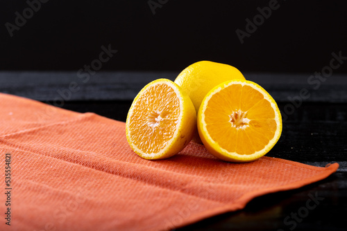 orange on black