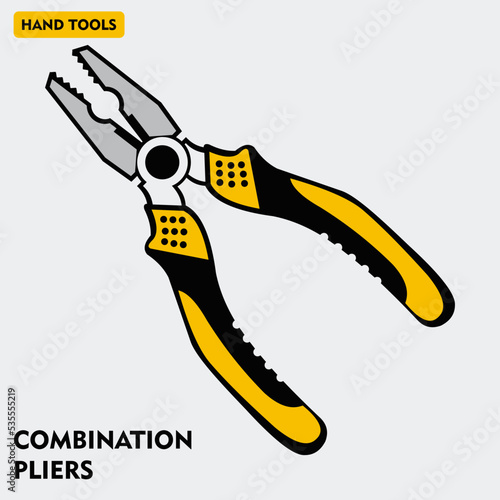 Combination Pliers akan Pliers or Conventional Pliers vector illustration