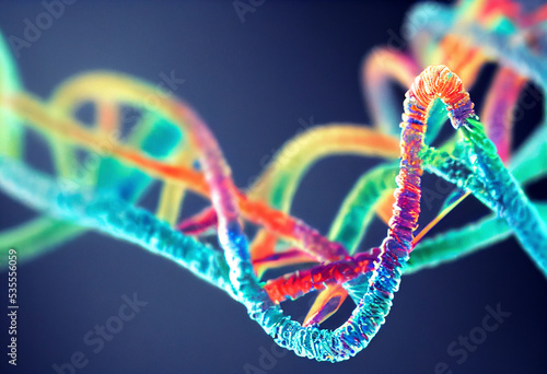 Vivid DNA Double Helix Twisting - Beautiful Medical Illustration Of Human Genome