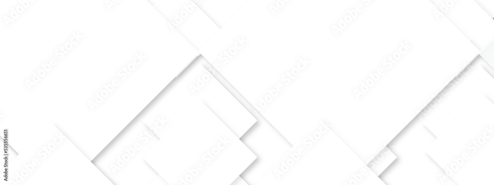 Abstract white geometric overlapping square pattern, design of technology background with shadow. Vector illustration. You can use for add, poster, design artwork, template, banner, wallpaper Abstract white geometric overlapping square pattern, design of technology background with shadow. Vector illustration. You can use for add, poster, design artwork, template, banner, wallpaper