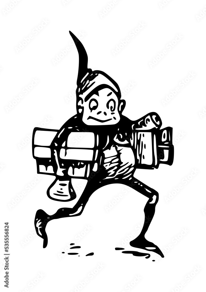 Fototapeta premium Tragender Kobold