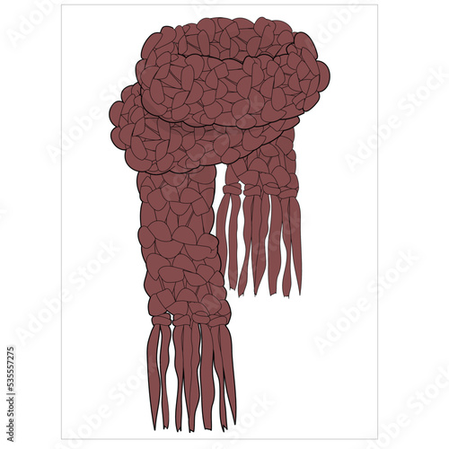 WINTER WEAR UNISEX SCARF MUFFLER WITH PRINT AND PATTERN VECTOR SKETCH