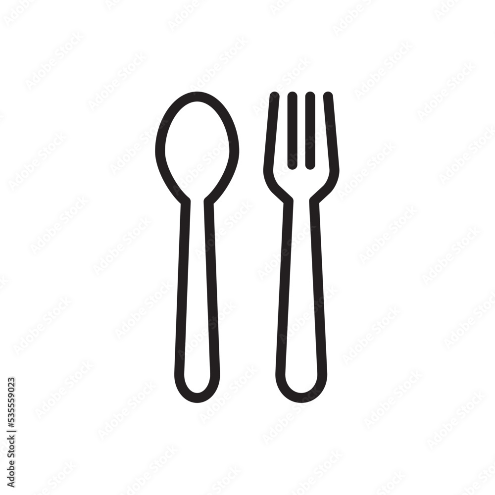 Spoon and Fork Icon Vector Illustration Design Spoon and Fork Icon Vector Illustration Design