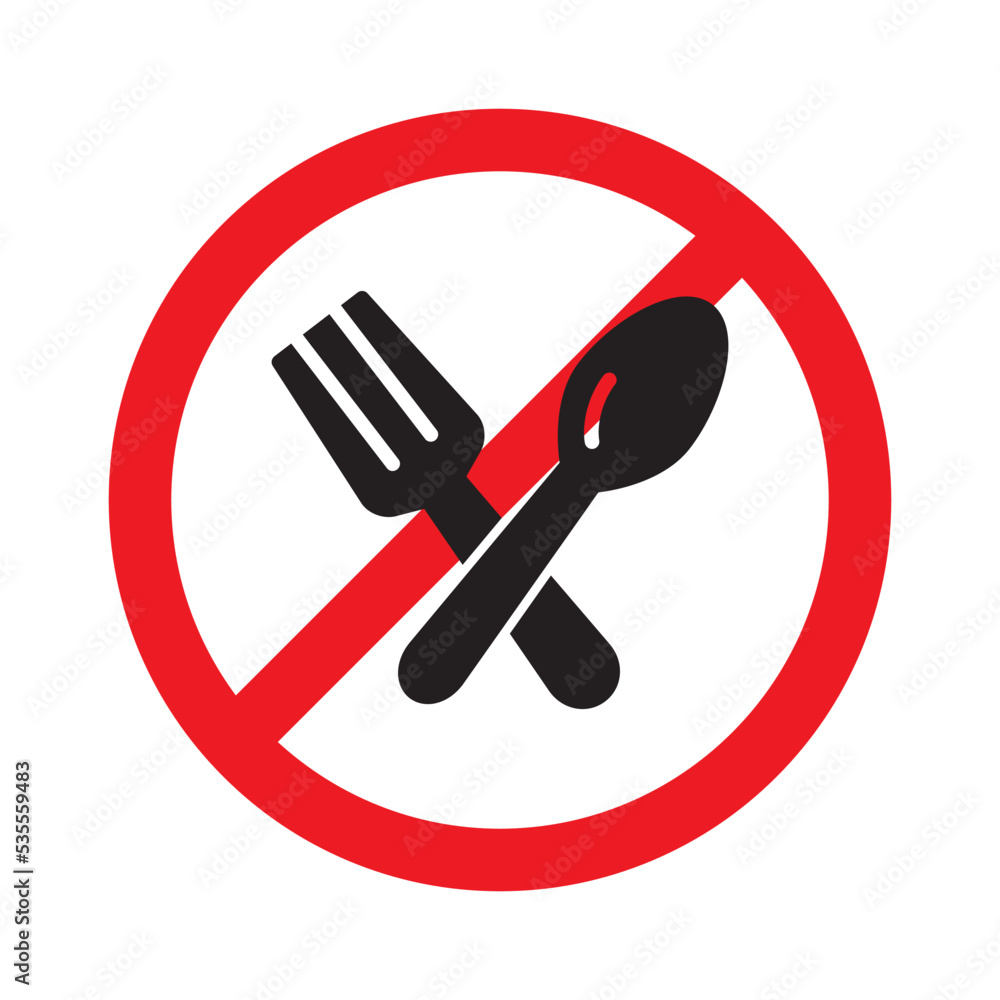 No Spoon and Fork Icon Vector Illustration Design No Spoon and Fork Icon Vector Illustration Design