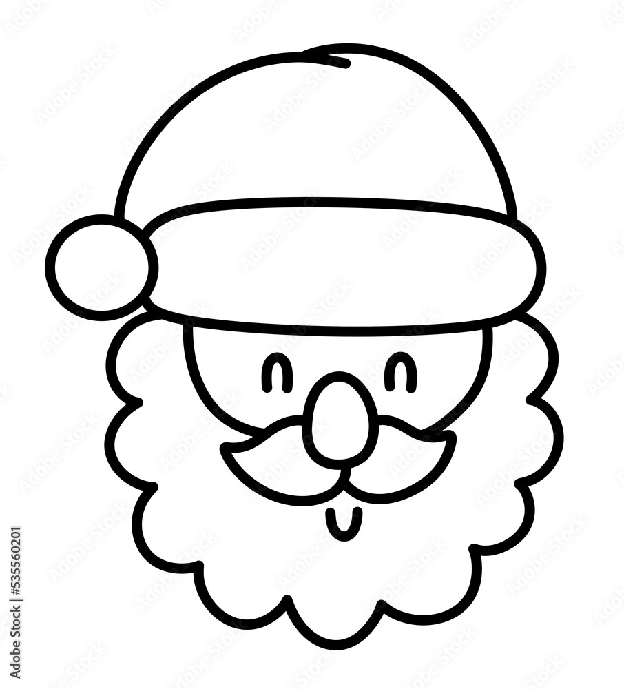 Head Santa claus christmas line icon. Head Santa claus christmas line icon.